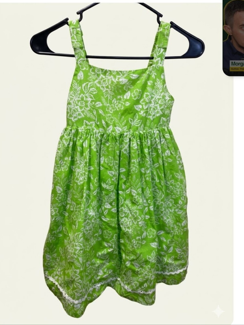 SIGRID OLSEN Girls' Lime Green Floral Sundress Sz 8